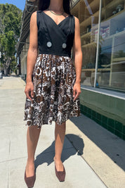 Black + Brown Paisley Dress