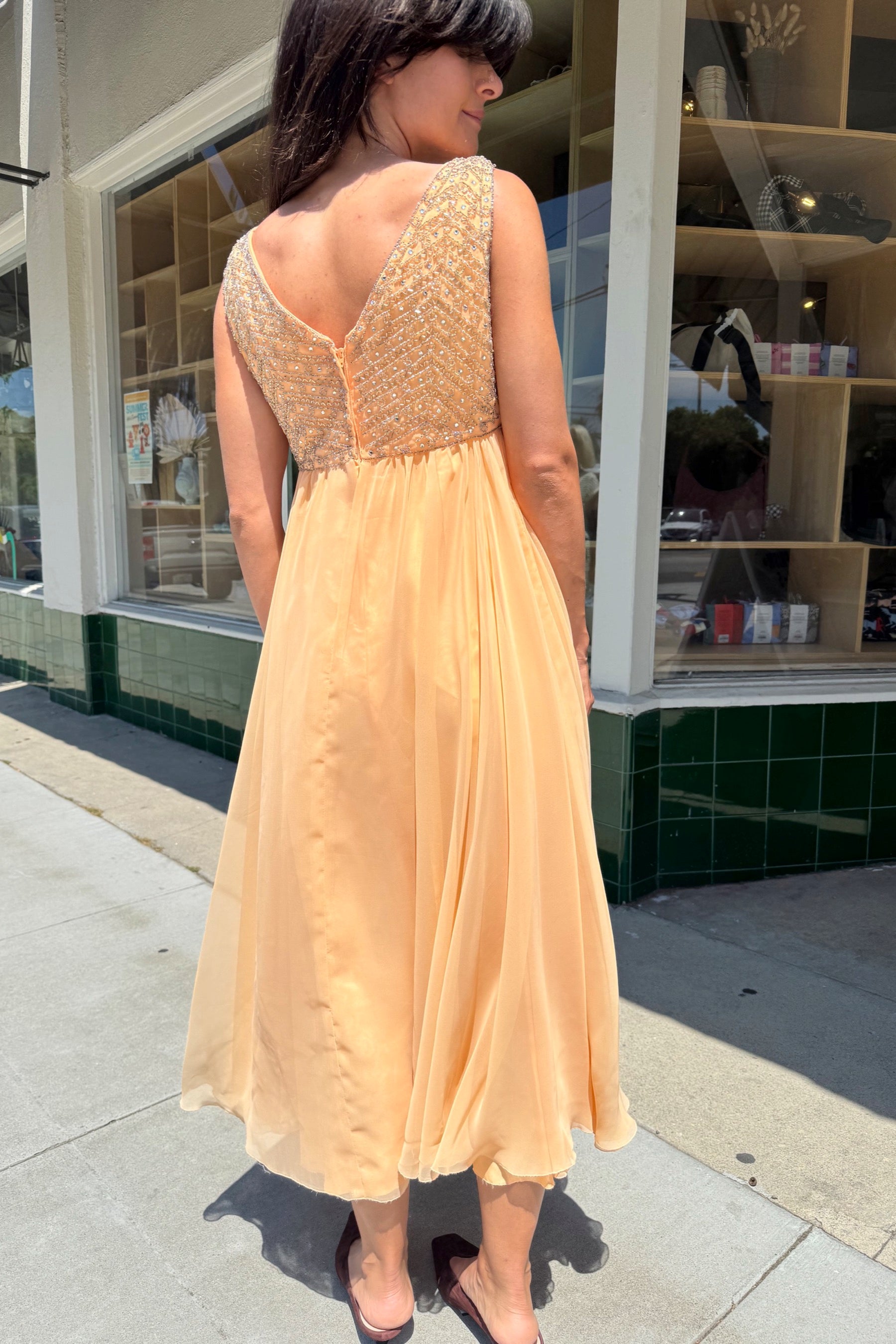 Peach Sequin Dress Prism Boutique Peach Sequin Dress Prism Boutique