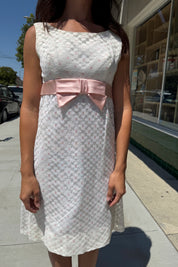 White + Pink Floral Lace Dress