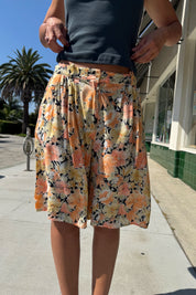 Neon Peach Floral Shorts