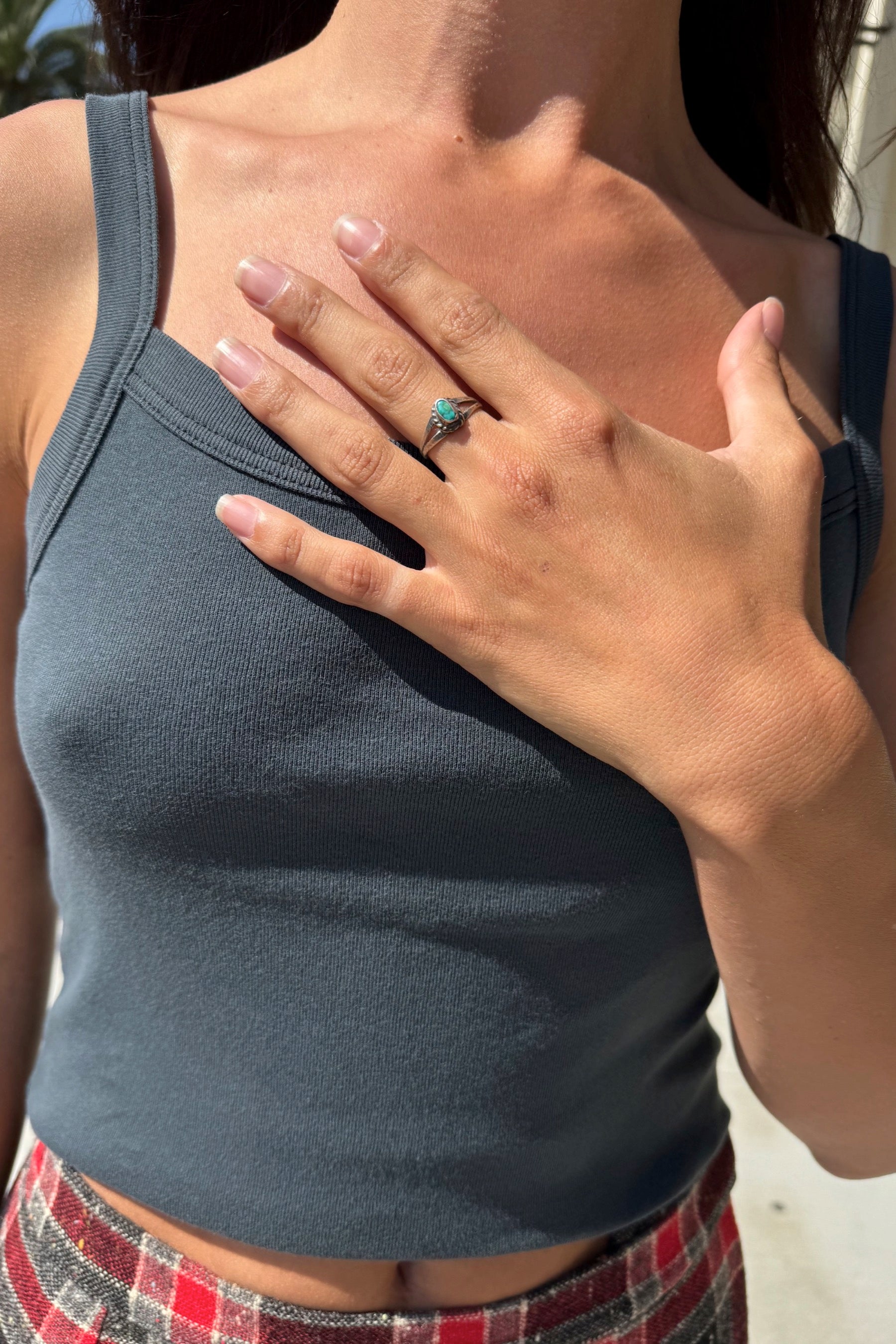 Sterling Rope Turquoise Ring