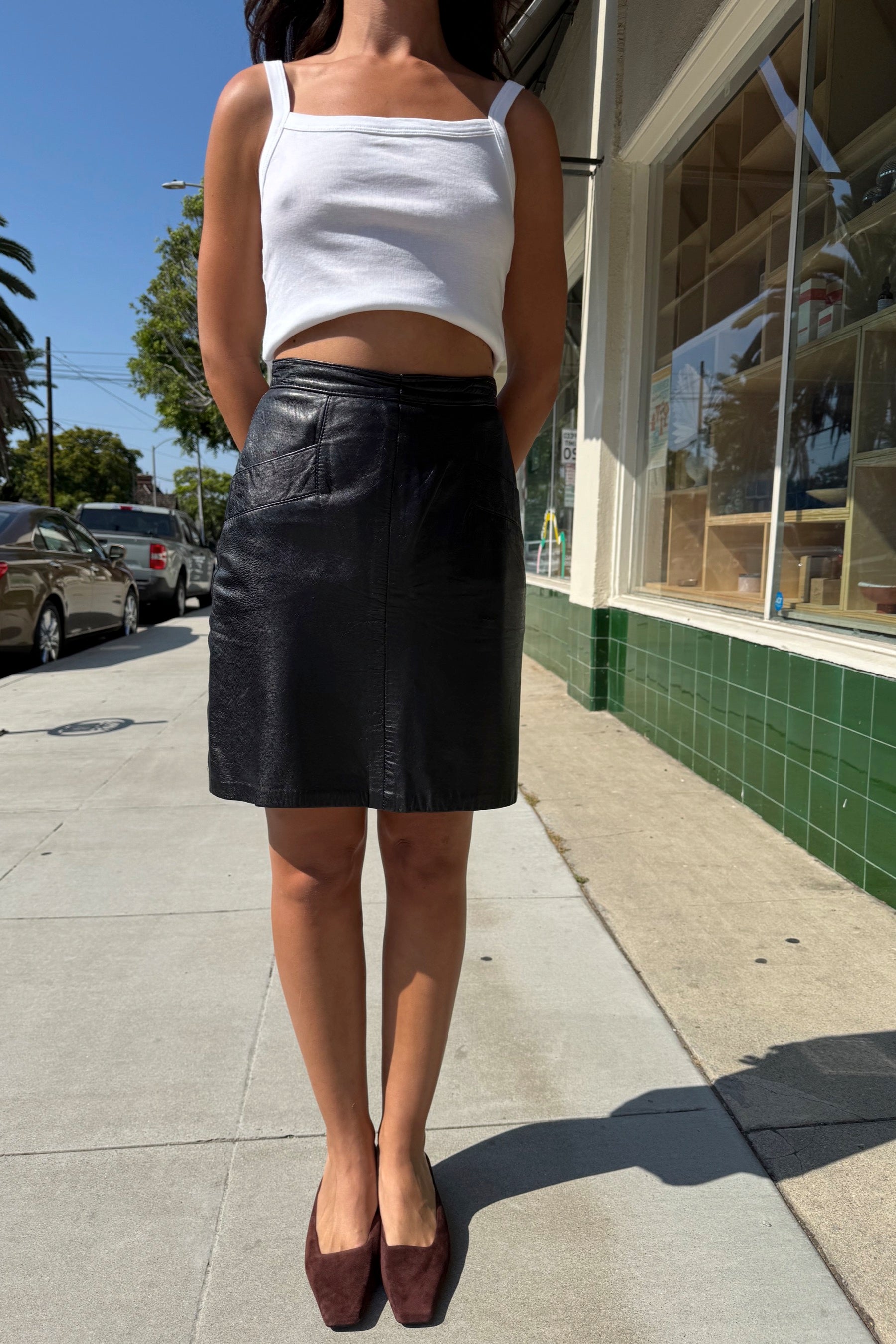 Black Leather England Skirt