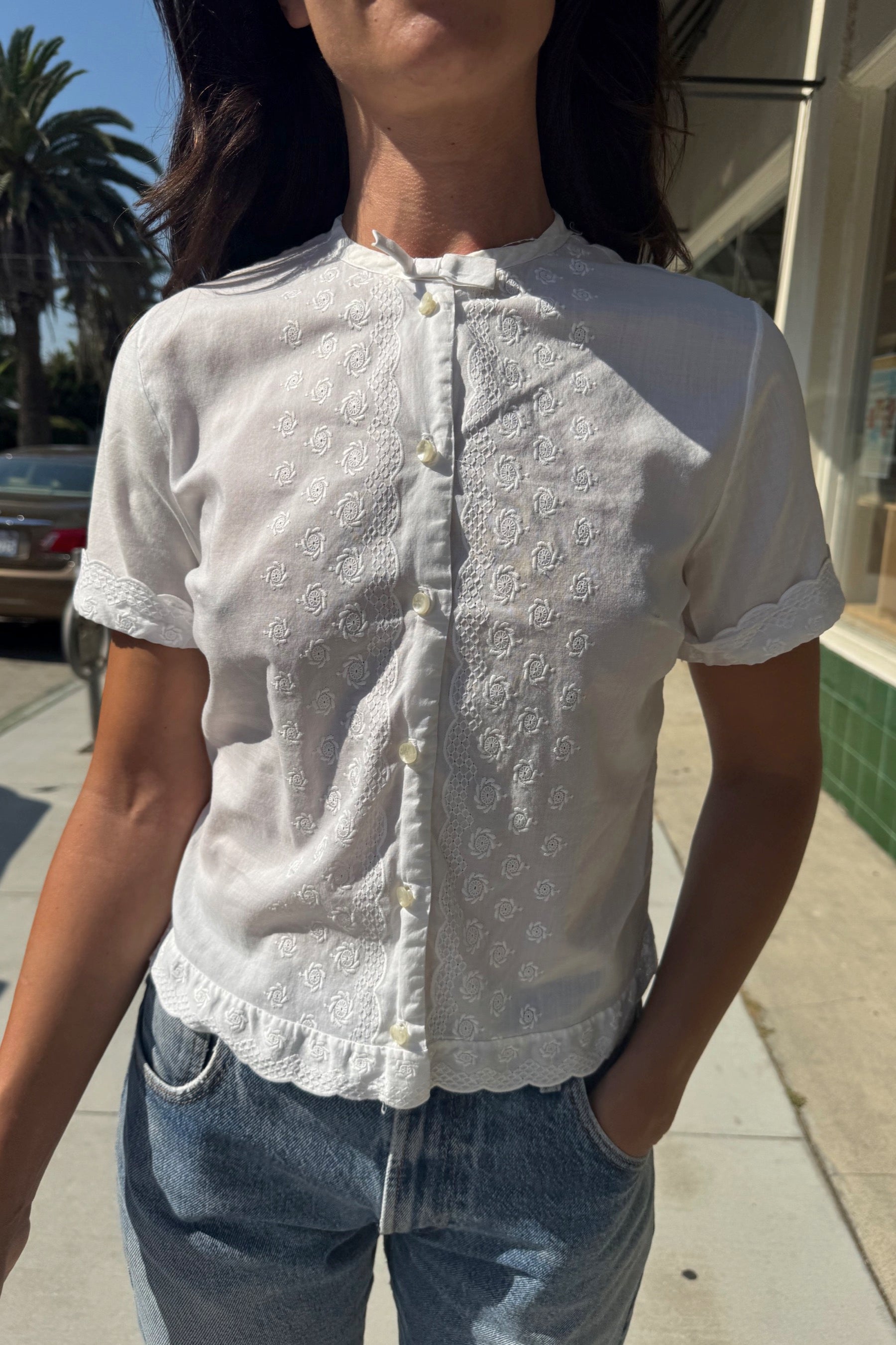 White S/S Embroidered Shirt