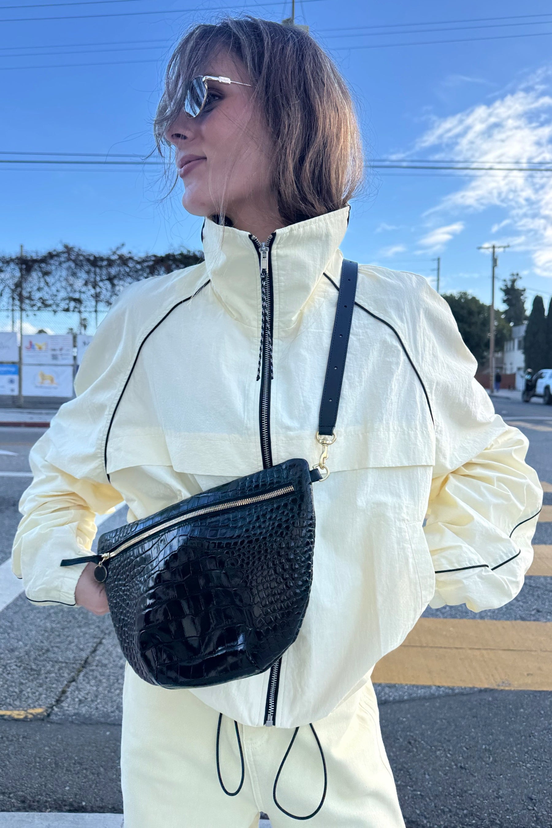 Colorblock Zipper Short Jacket