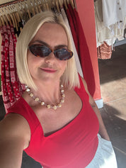 Shell + Glass Beaded Necklace