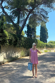 Sunset Pink Bo Silk Dress