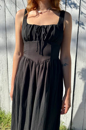 Black Crescent Midi Dress