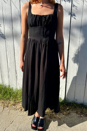 Black Crescent Midi Dress