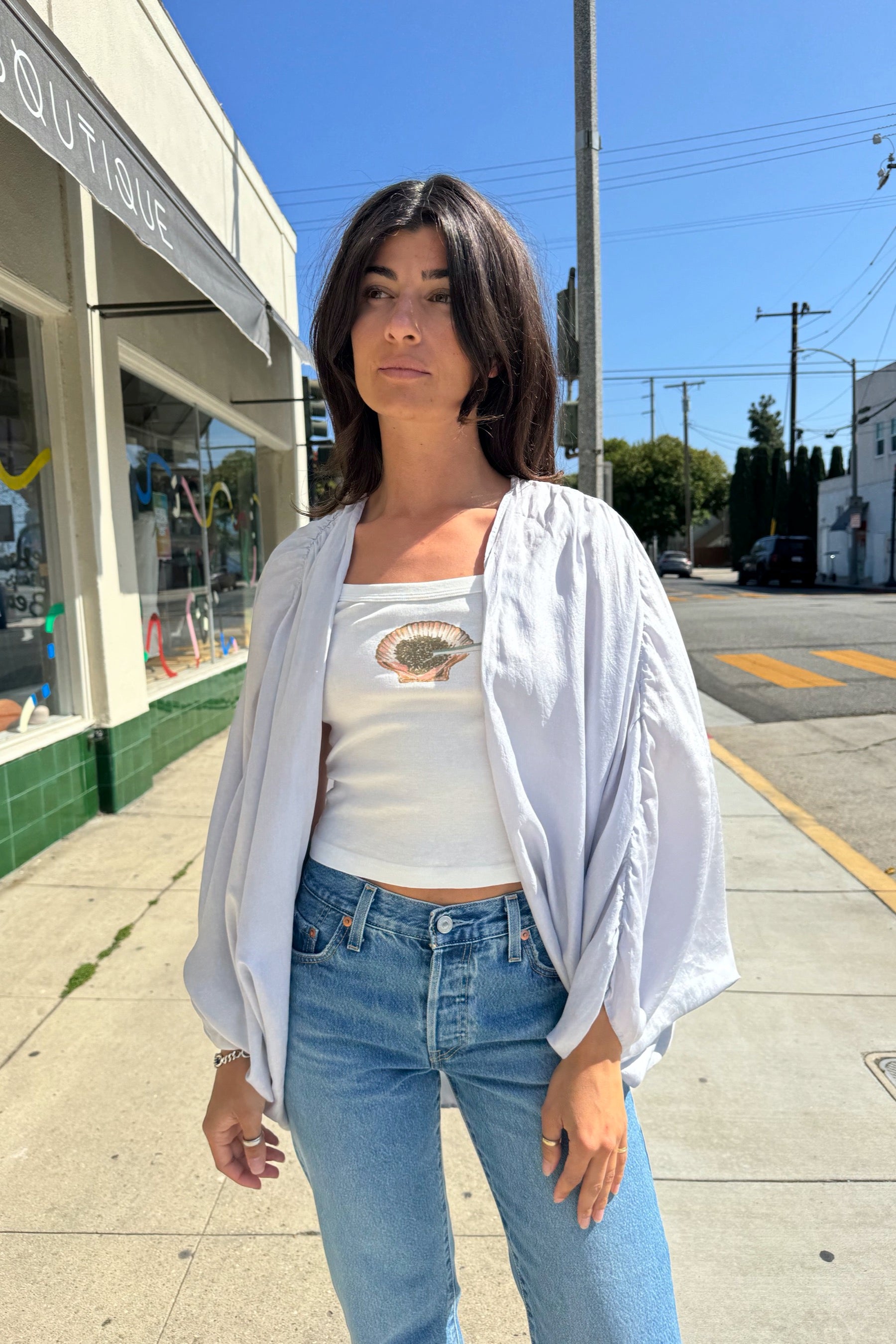 Pale Grey Silk Kimono