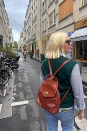 Brown Leather + Brass Backpack