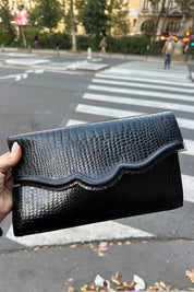 Black Croc Clutch