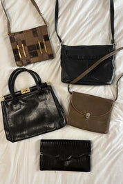 Brown Gold Check Bag