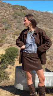 Brown Vegan Suede Karli Jacket