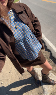 Brown Vegan Suede Kass Skirt