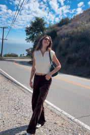 Brown Cord Cosette Barrel Pant