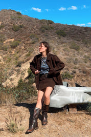 Brown Vegan Suede Karli Jacket