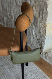 Loden Recycled Leather Pochette