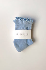 Periwinkle + Red Ruffled Hugger Sock