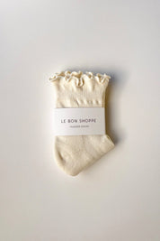 Vanilla + Red Ruffled Hugger Sock
