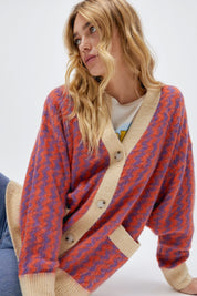 Violet Orange Zig Zag Cardigan