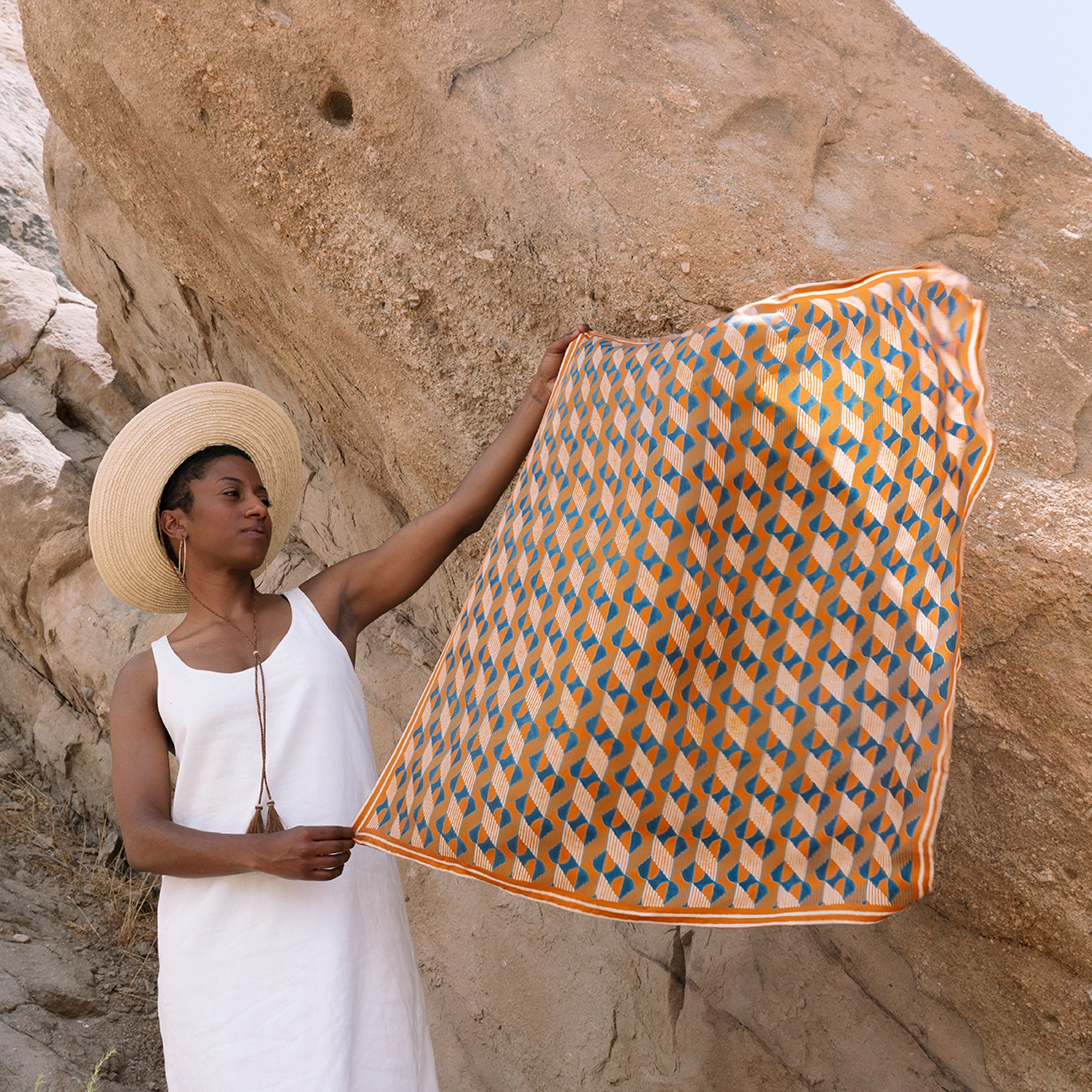 Copper Dolomite Silk Scarf