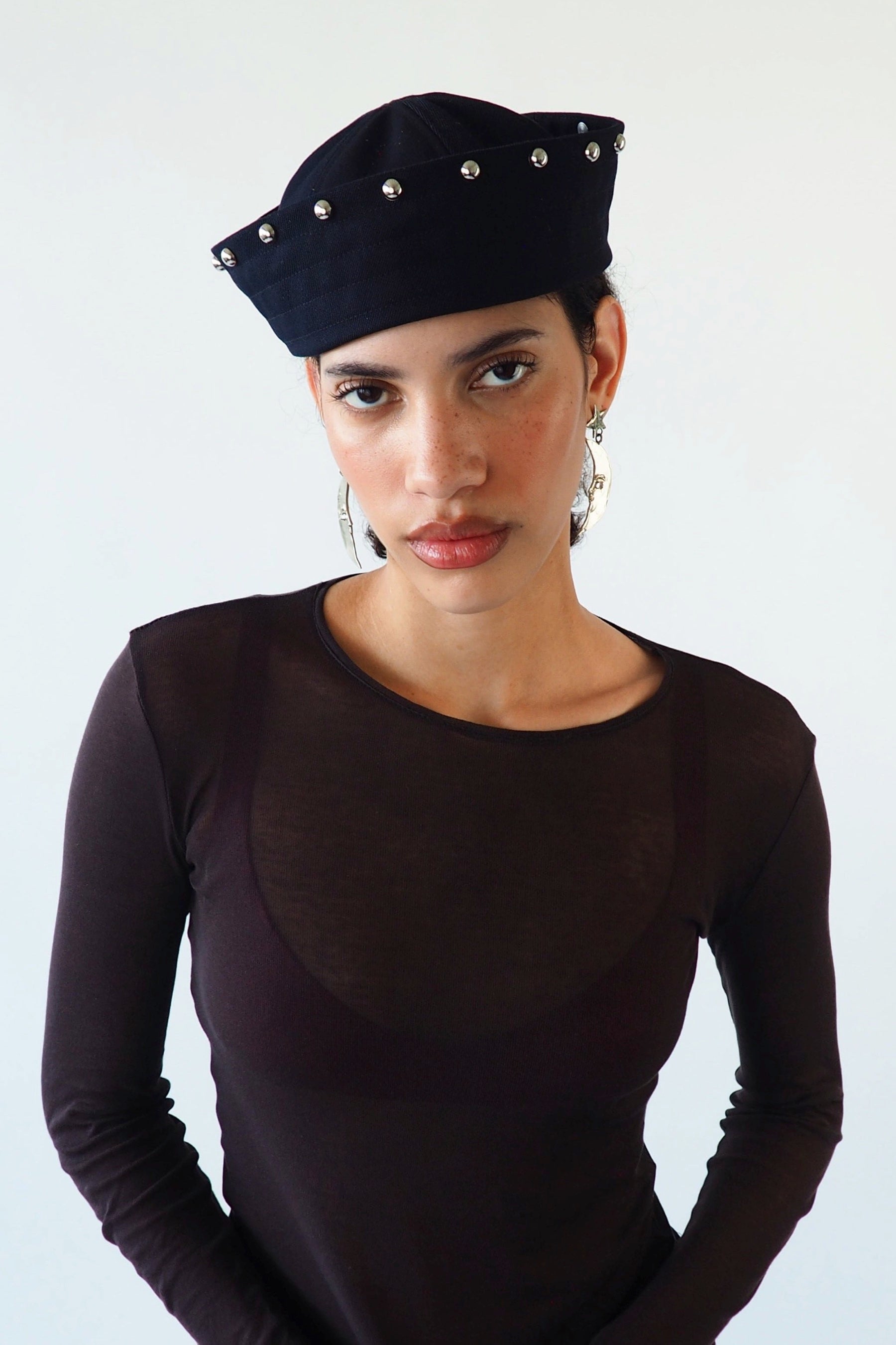 Onyx Rivet Sailor Hat