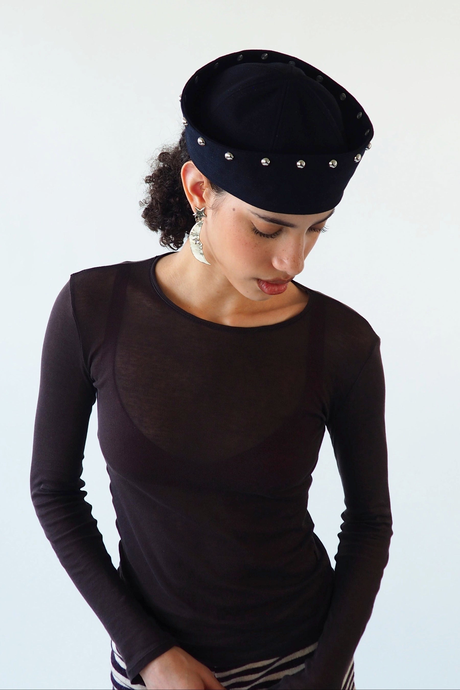 Onyx Rivet Sailor Hat