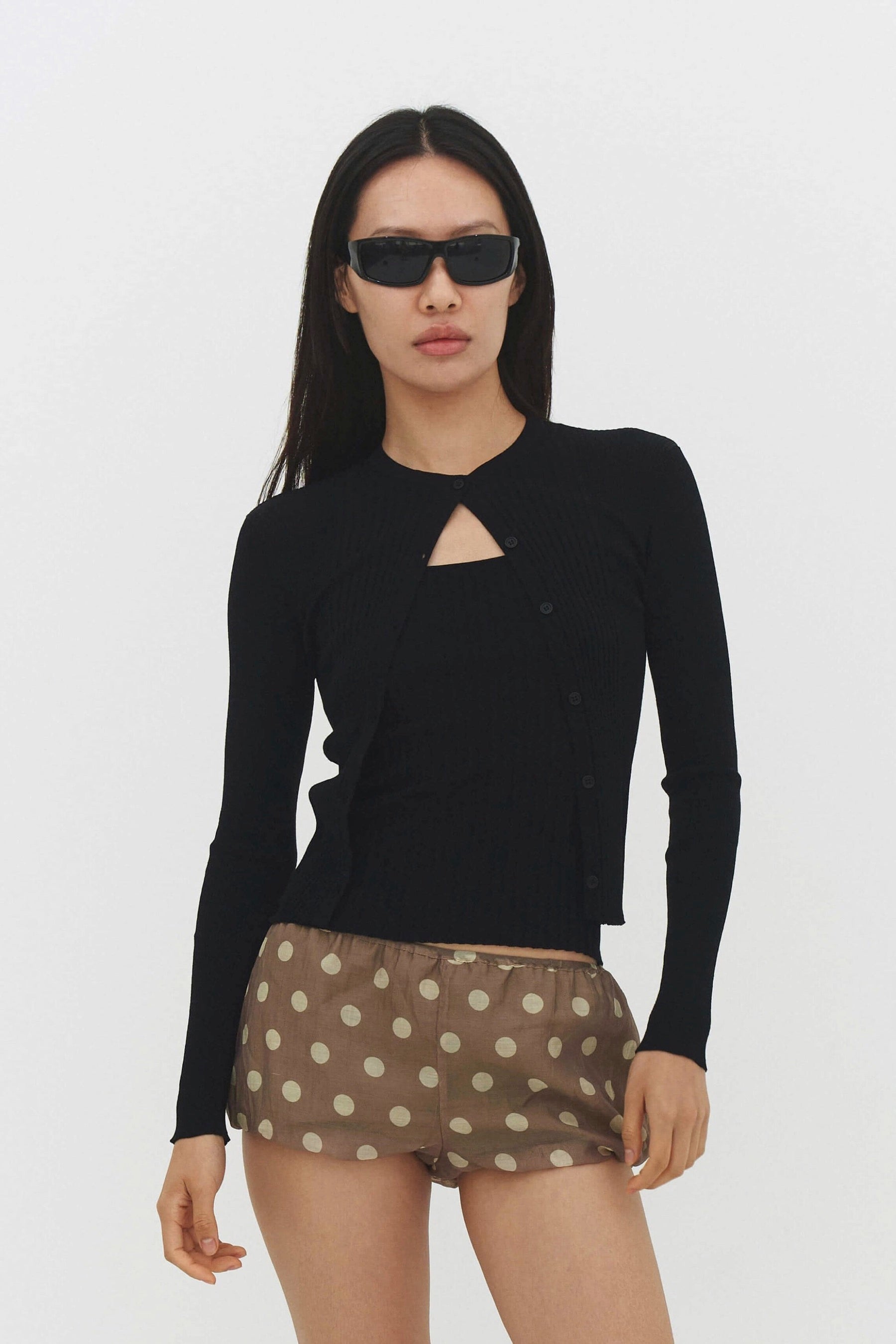 Black Ribbed Knit Cardigan – Prism Boutique