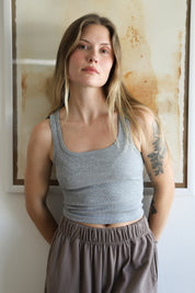 Heather Grey Square Neck Tank