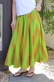 Retro Stripe Lowen Midi Skirt