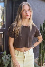 Coffee Bean Lorel Super Cropped Tee