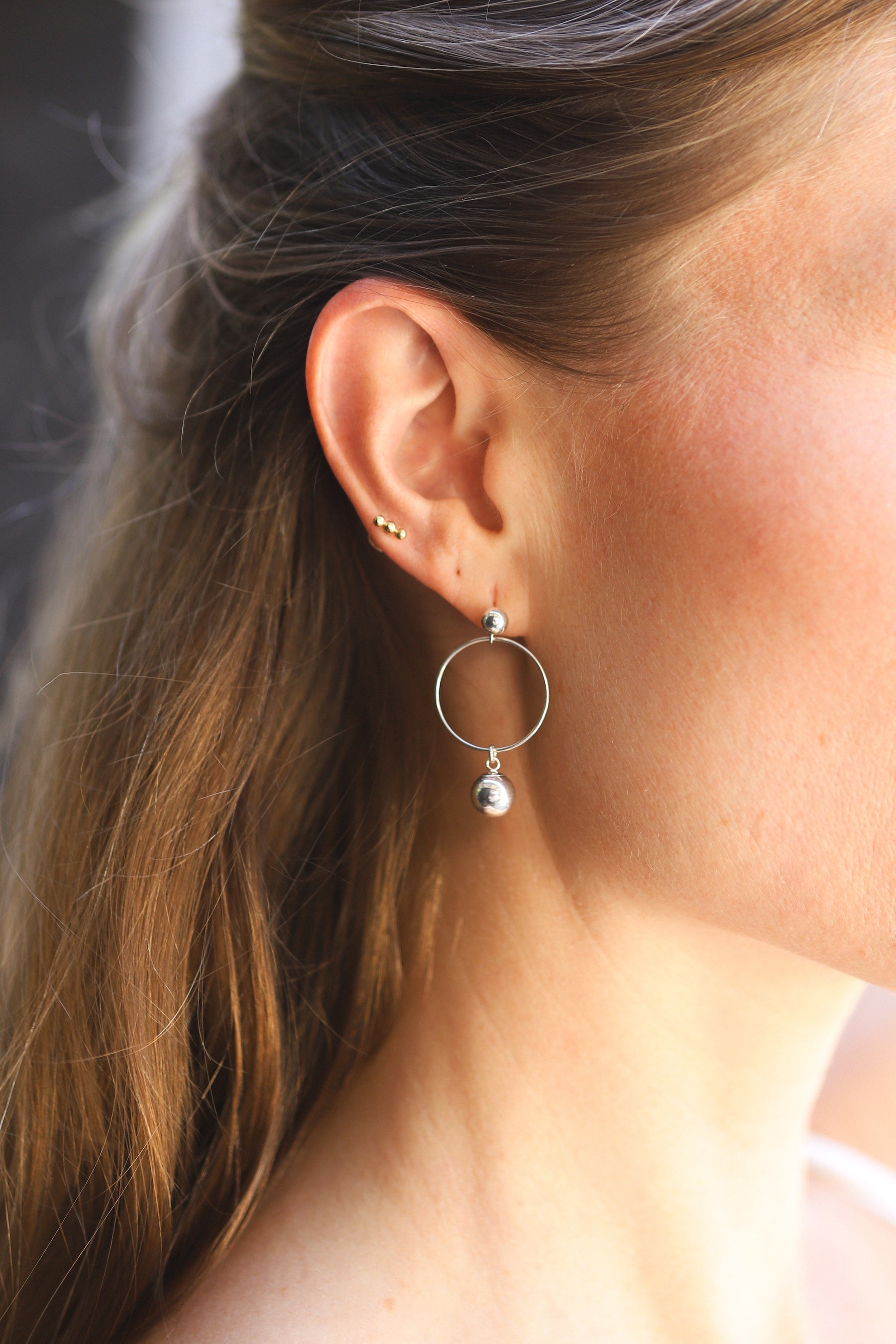 Silver Space Earrings