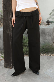Black Anja Fold Over Pant