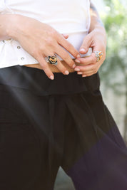 Silver Pointed Oval Ring