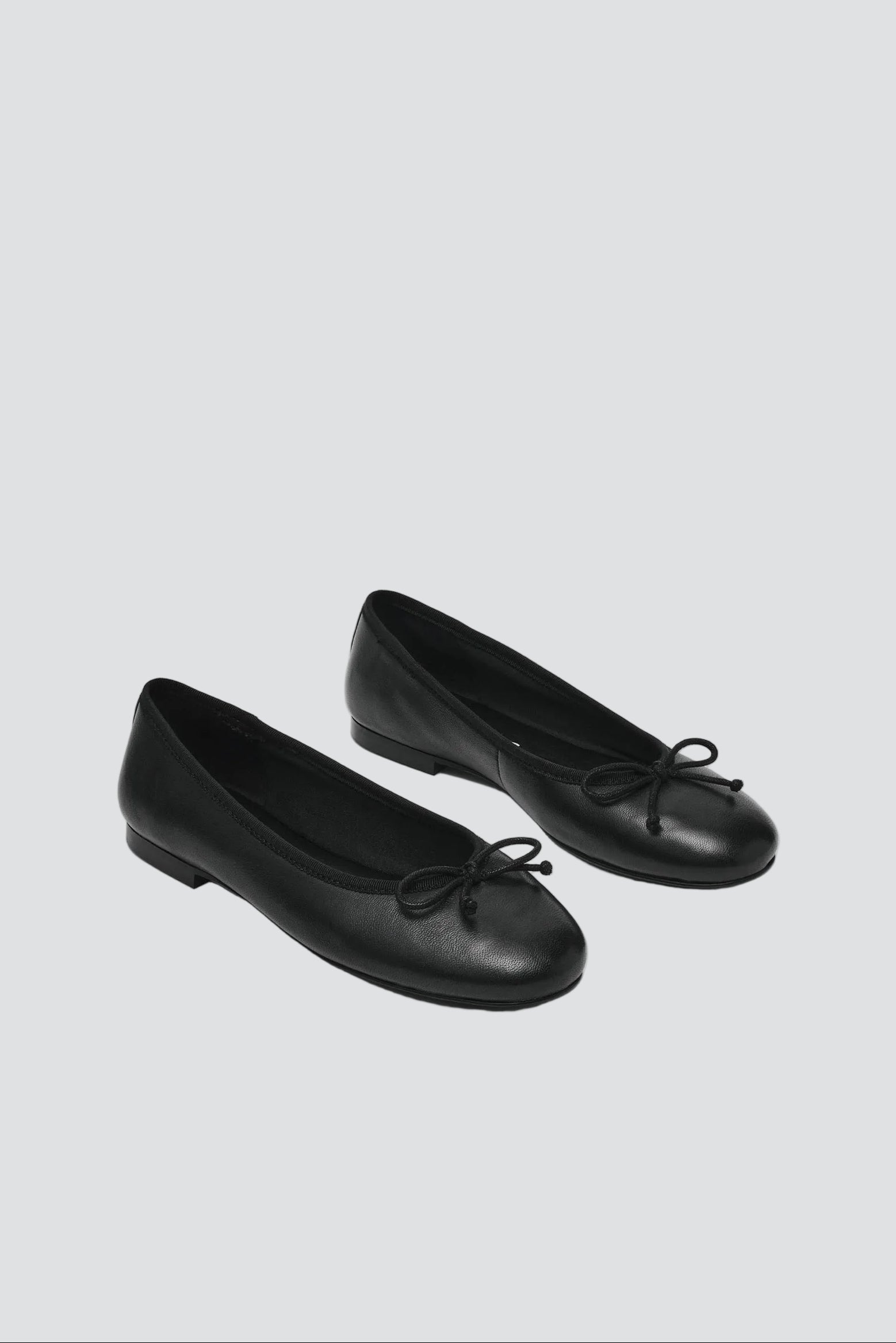Black Leather Selma Flat