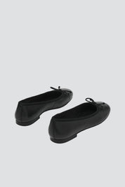 Black Leather Selma Flat