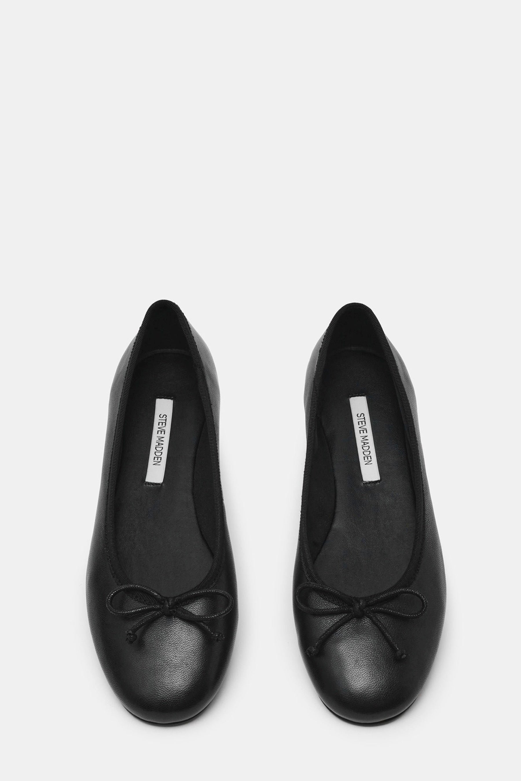 Black Leather Selma Flat