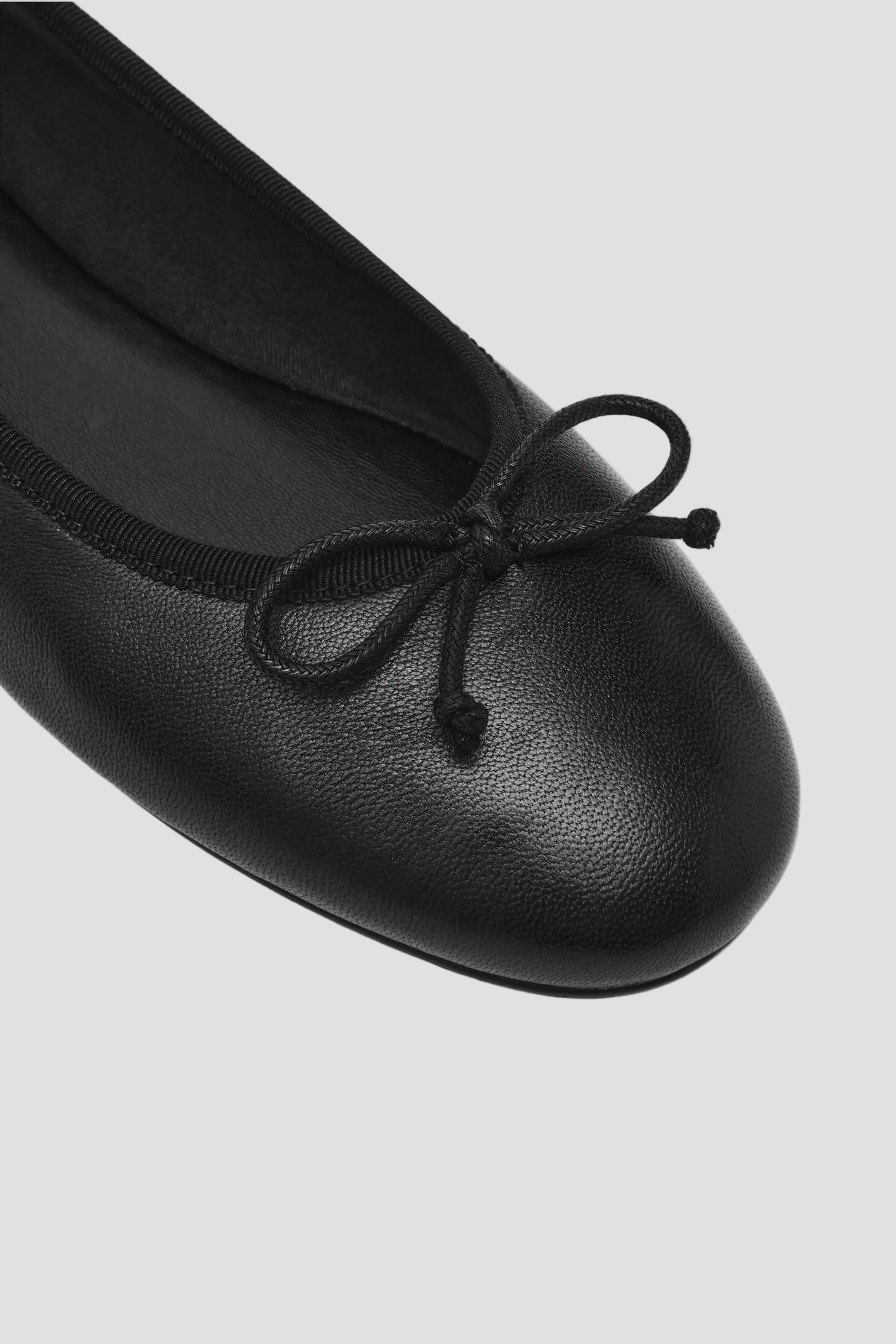Black Leather Selma Flat