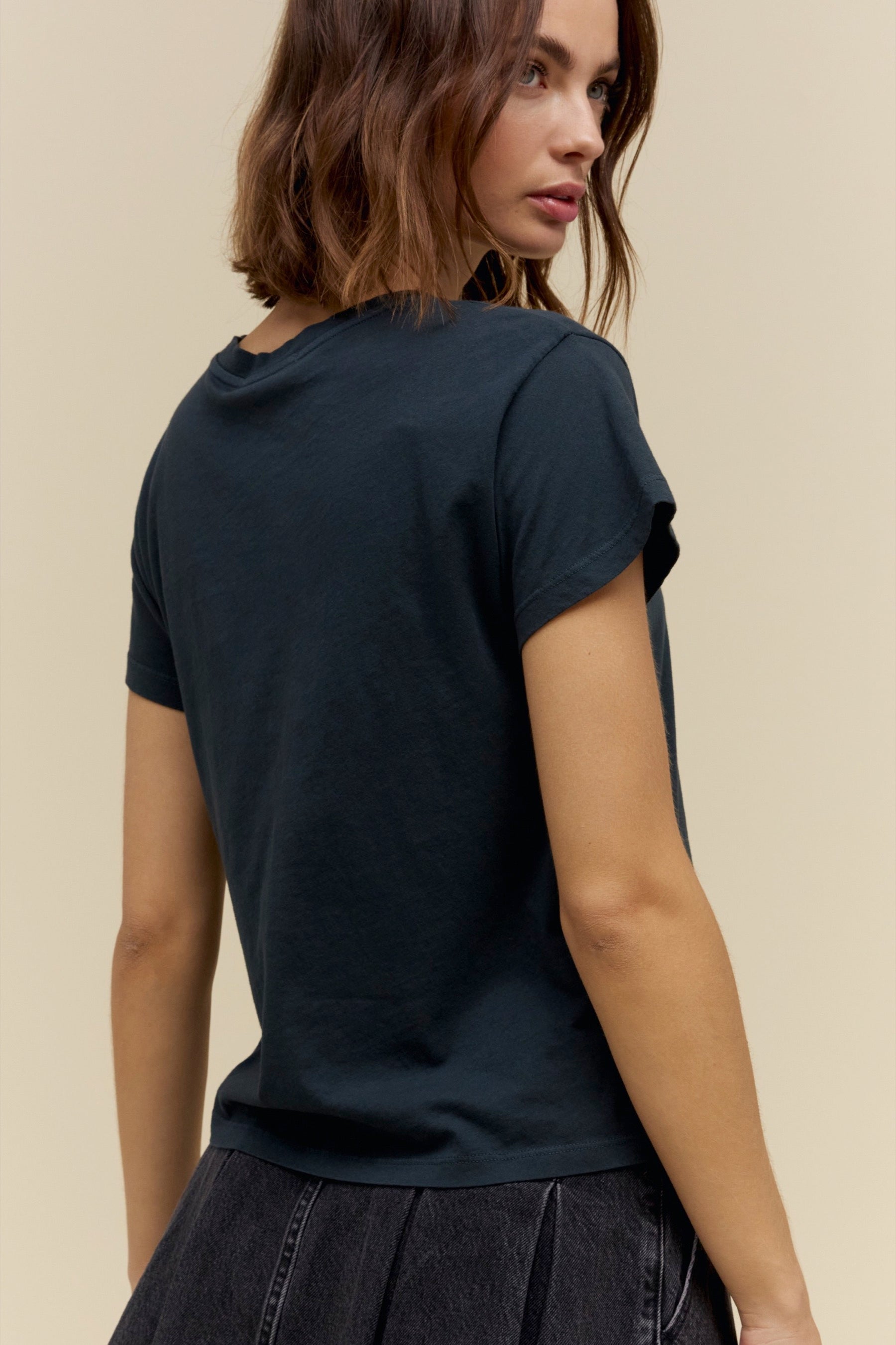 Vintage Black Solid Solo Tee