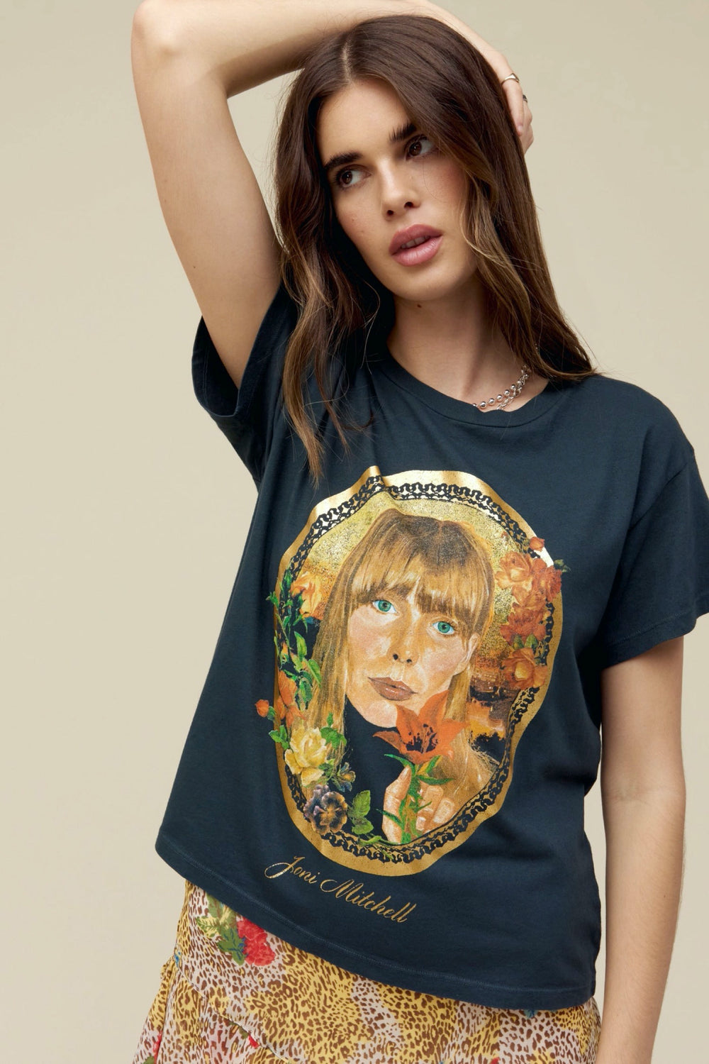 Joni Mitchell Painting With Flowers Solo Tee