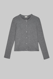 Charcoal Sweater Rib Cardi