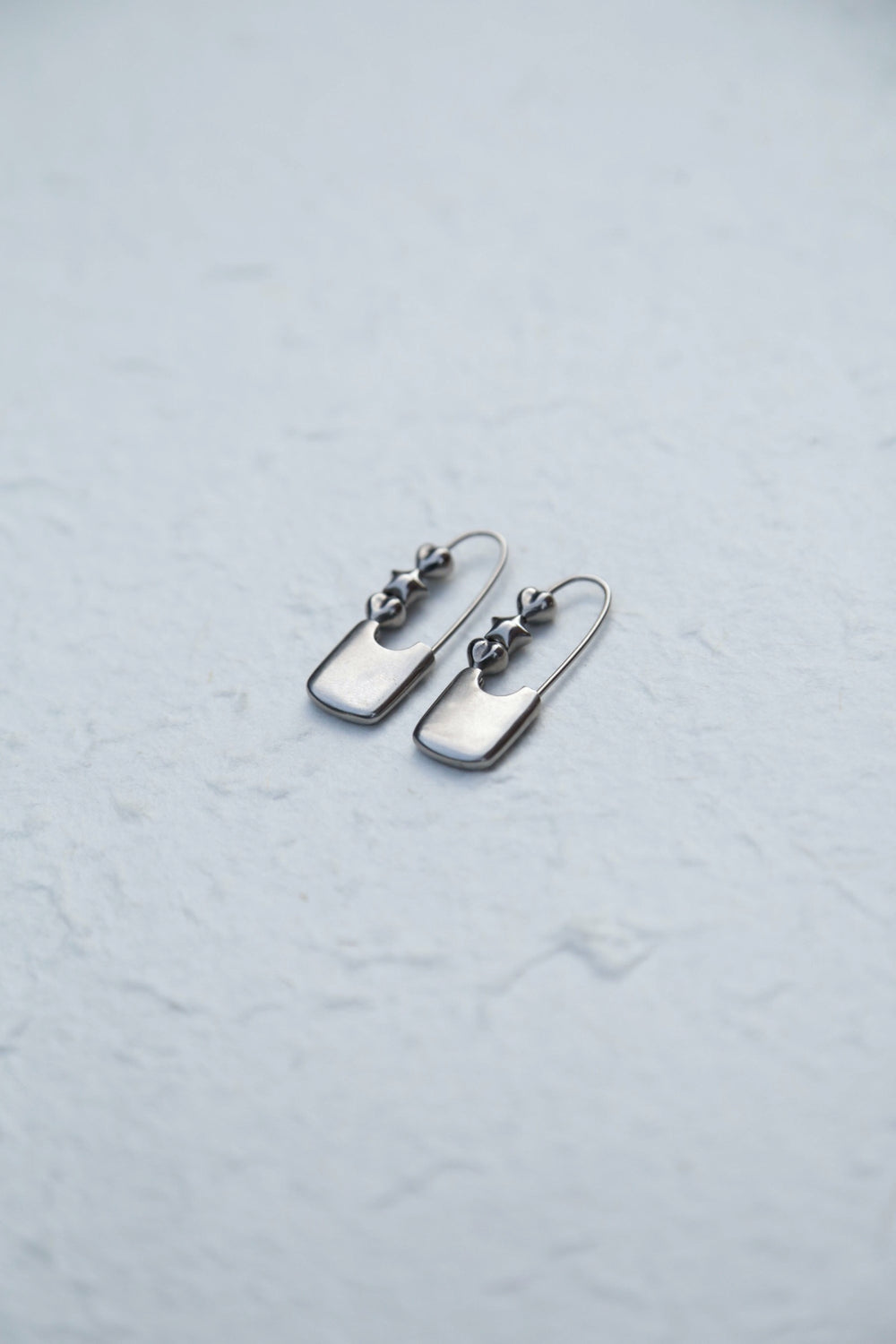 Silver Mixed Safety Pin Earrings