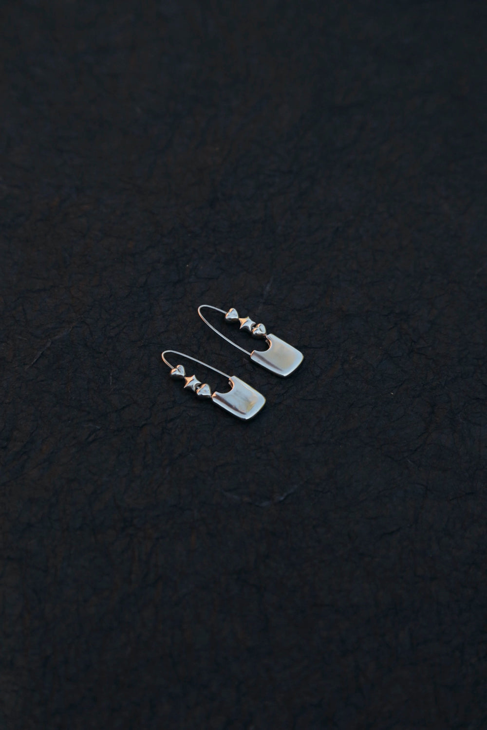 Silver Mixed Safety Pin Earrings