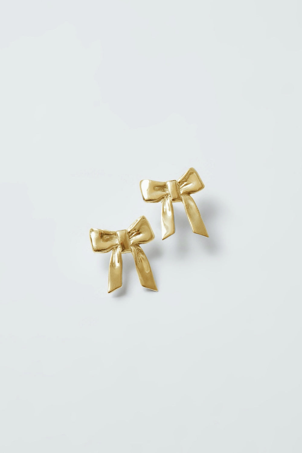 Gold Ruby Bow Studs