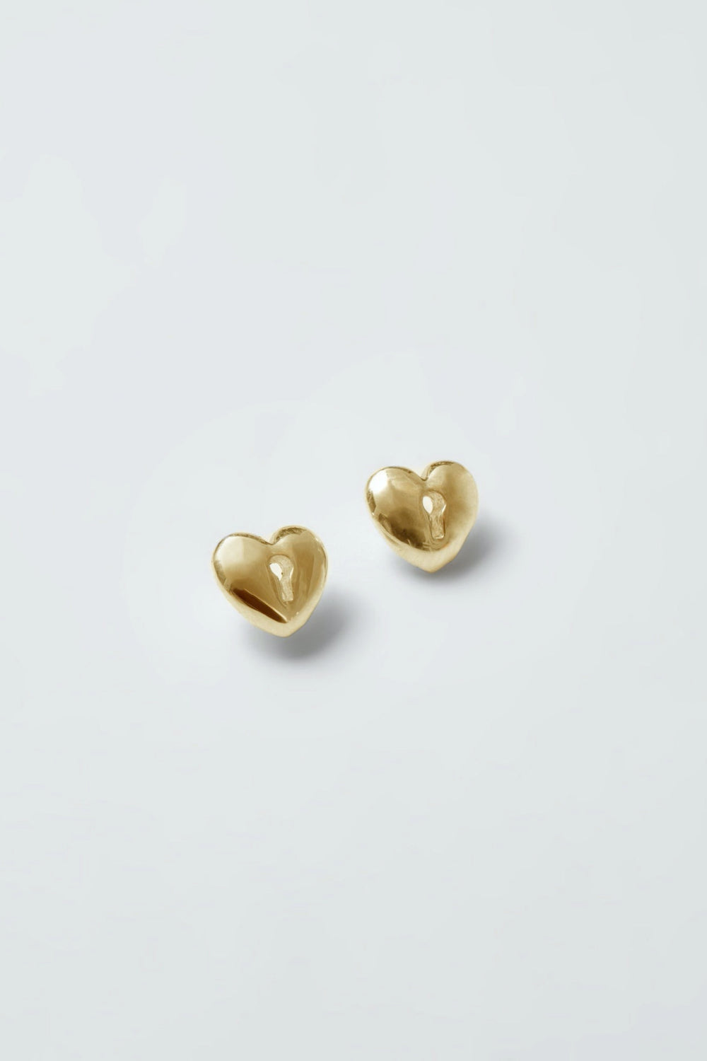 Gold Miniature Heartlock Studs
