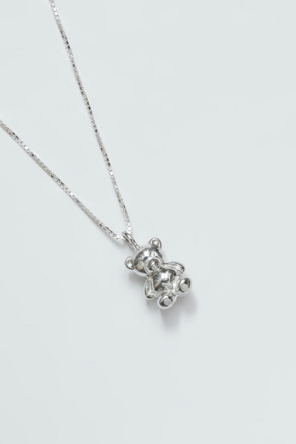 Silver Charm Teddy Necklace