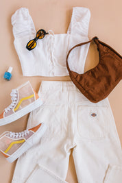 Brown Mini Nylon Shoulder Bag