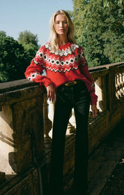 Festive Red Adornment Sweater