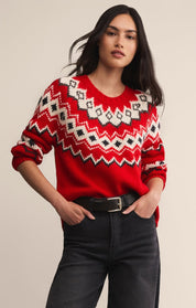 Festive Red Adornment Sweater