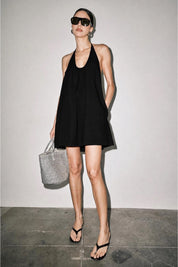 Black Lala Halter Dress